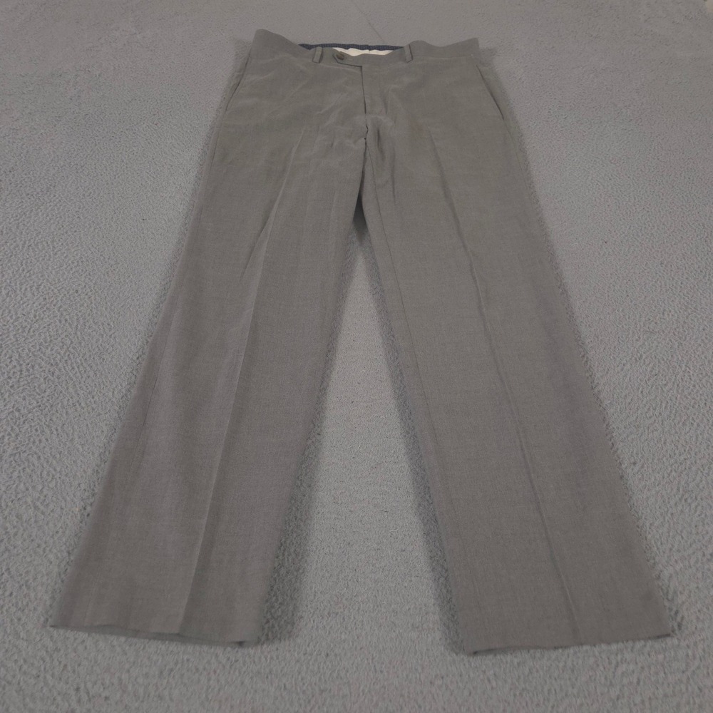 Lauren Ralph Lauren Pants Mens 34x32 Grey Pleated Straight Leg Viscose Blend